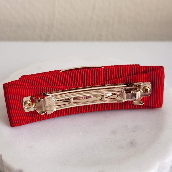 Salvatore Ferragamo Vara Ribbon Red Barrette Hair Clip